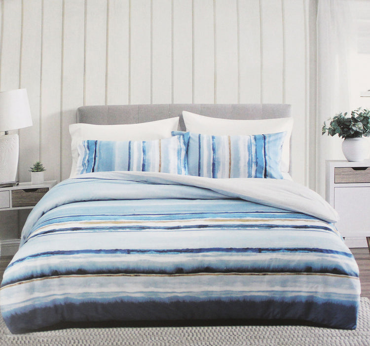3pc Cotton Sateen 100% Cotton Duvet Cover- Reversible (Solid & Patterned)