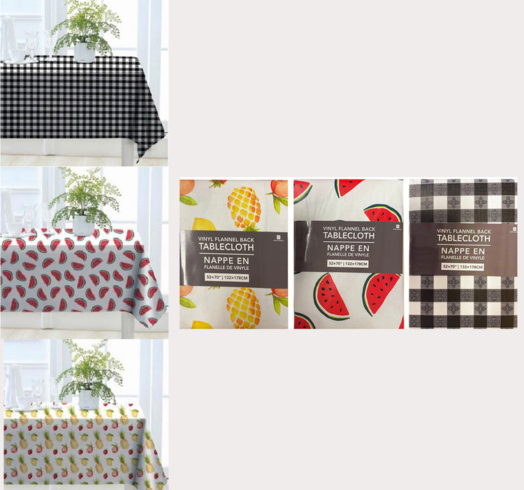 Vinyl Flannel Back Tablecloth