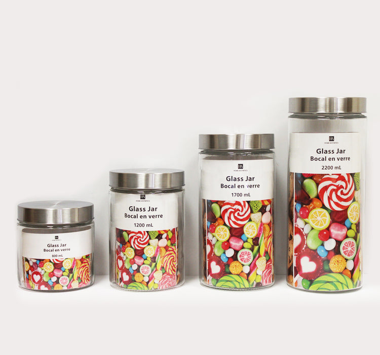 Round Glass Jar with Silver Metal Lid