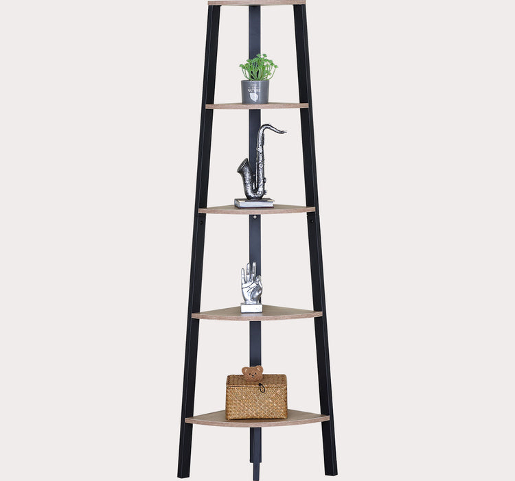 5 Tier Wood Ladder Corner Shelf