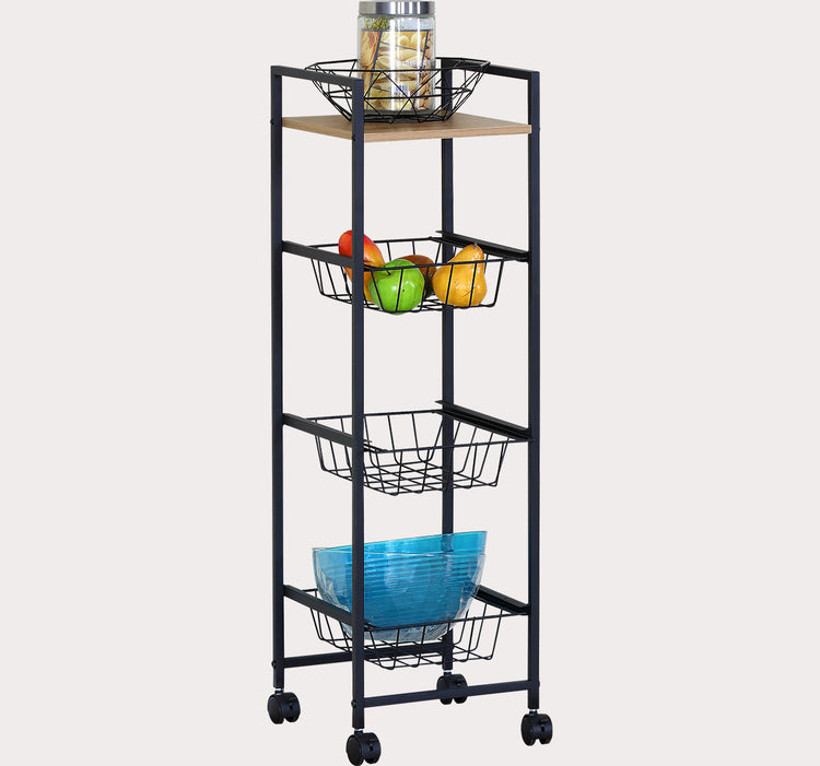4 Tier Storage Rolling Cart
