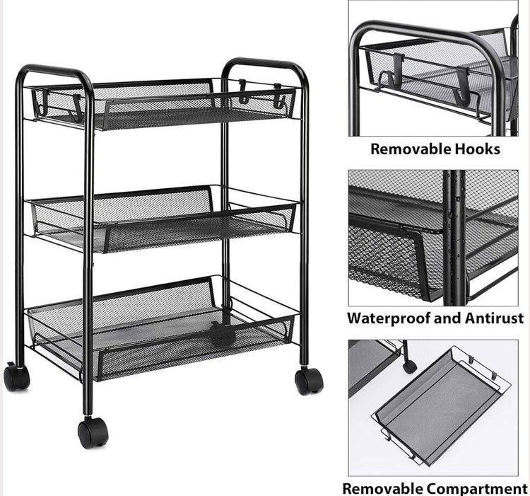 3 Tier Utility Rolling Cart