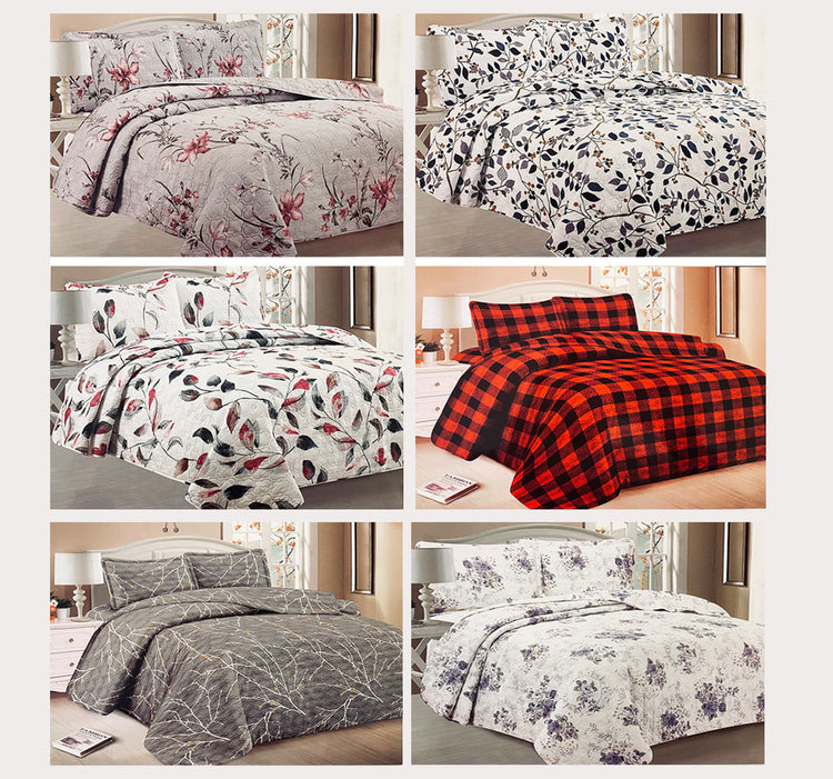Melody 3pc Quilted Cover Set