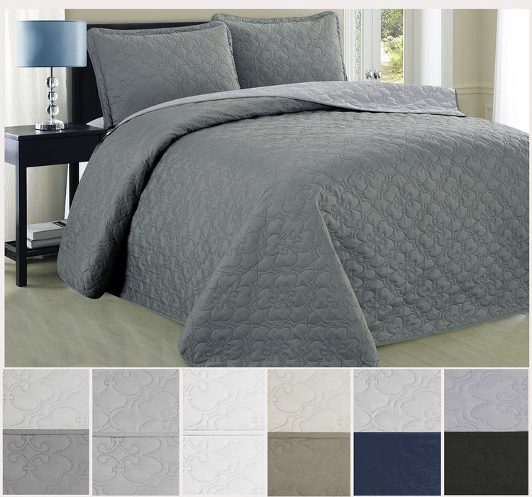 3pc Solid Quilt Cover Set