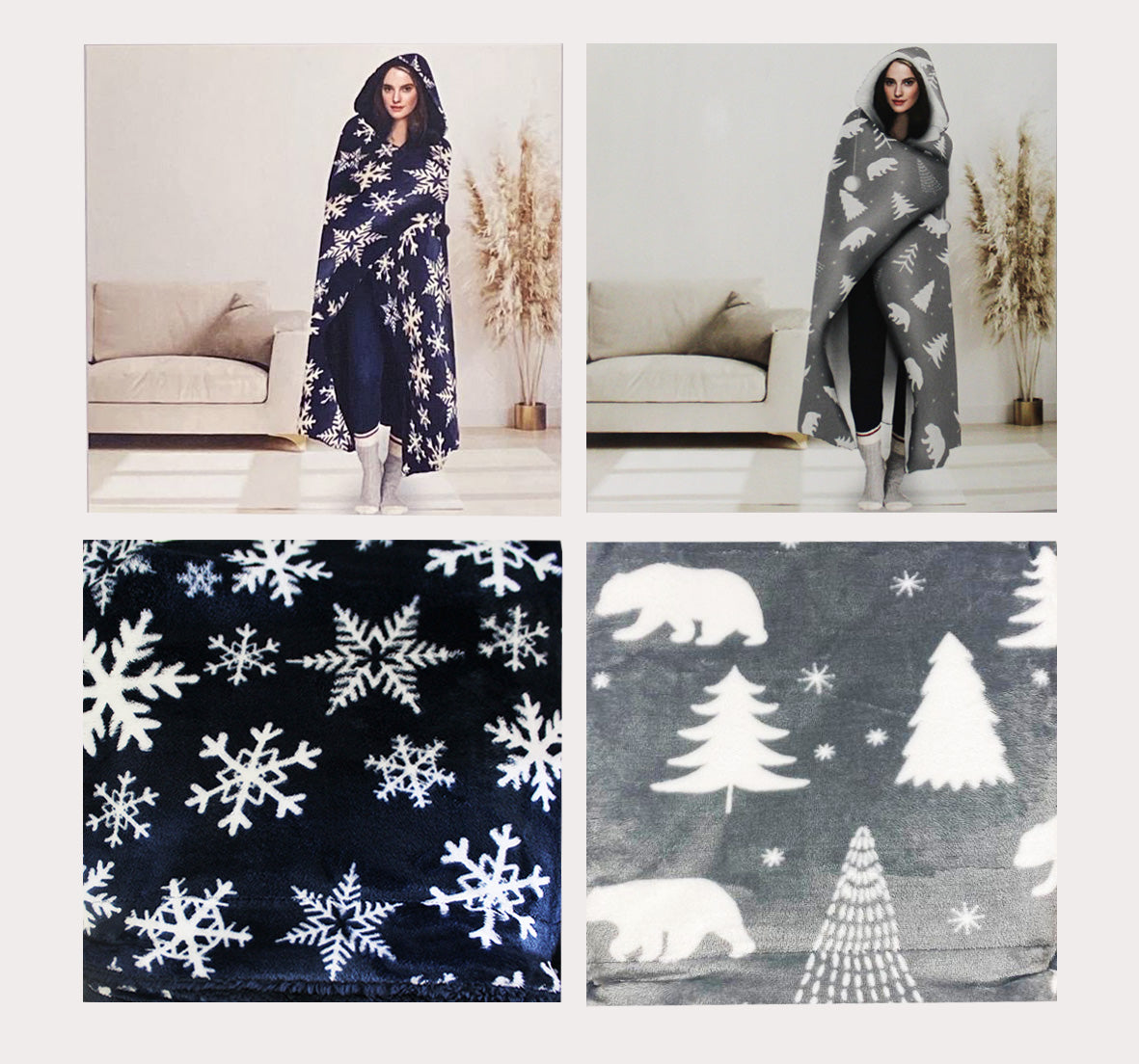 Sherpa Fleece Hooded Blanket Home Aesthetics