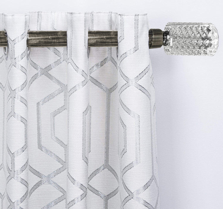 Crystal Finial Elegant Curtain Rod