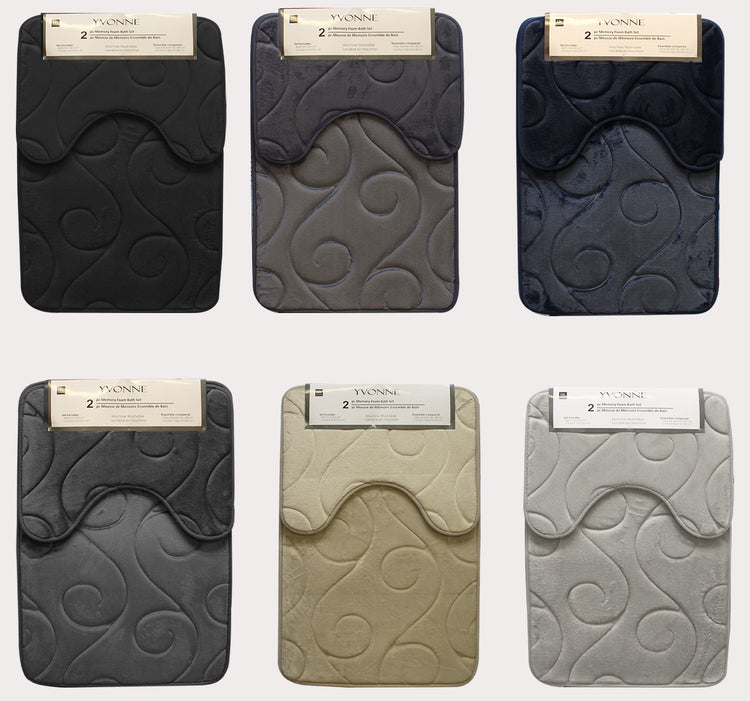 Yvonne 2pc Memory Foam Bath Mat
