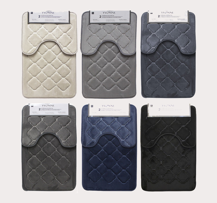 Yvonne 2pc Memory Foam Bath Mat