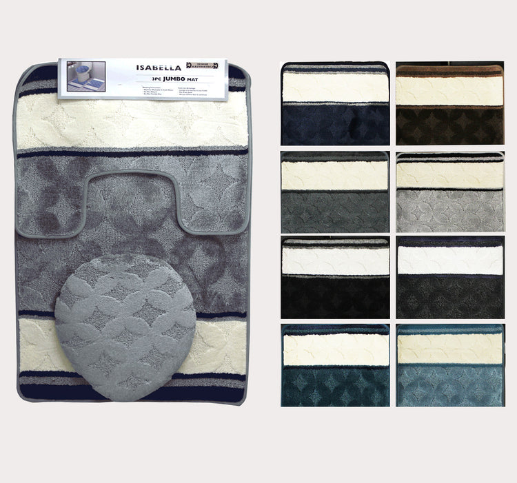 Isabella 3pc Jumbo Bath Mat
