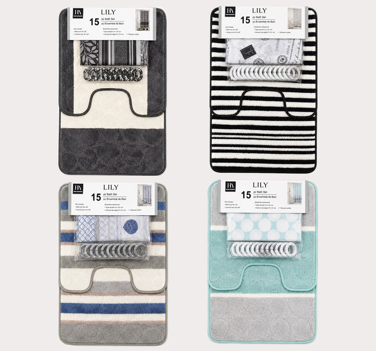 Lily 15pc Bath Mat