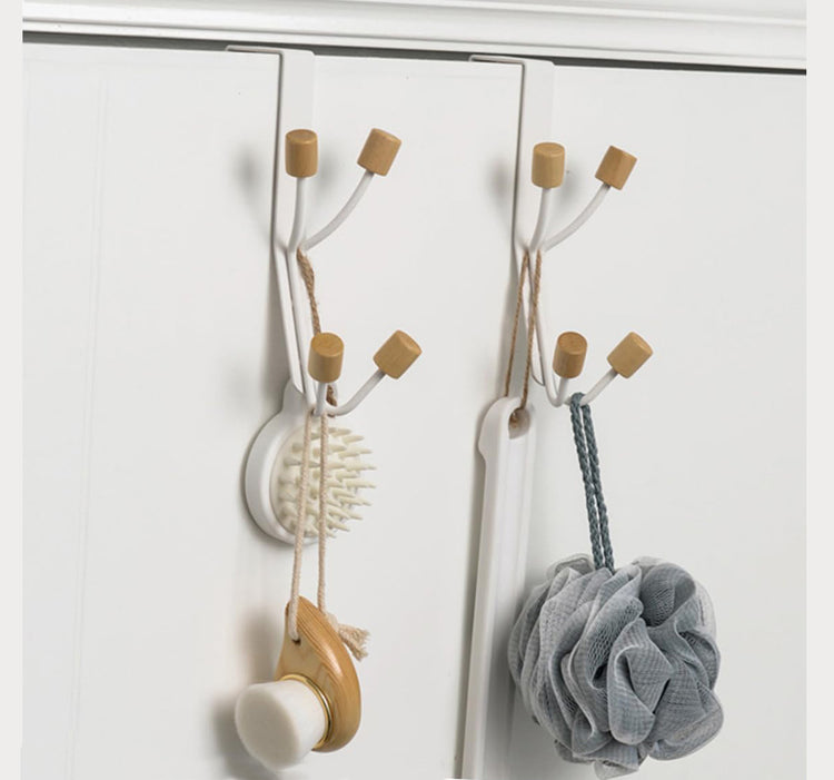 Over the door hooks w/ bamboo ends