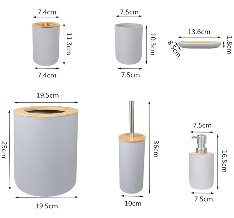 6pc Bathroom Accessory Set