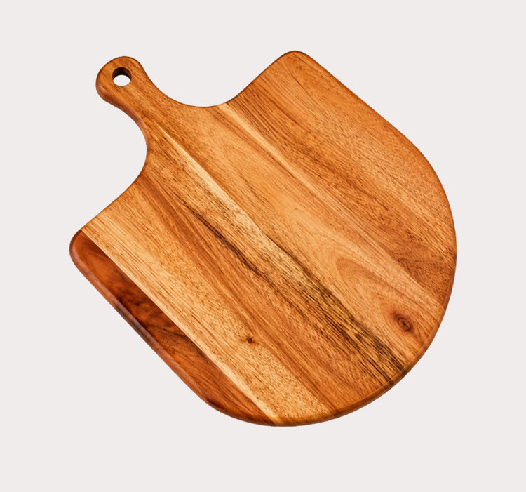 Acacia Wood Round-Corner Paddle Cutting/Serving/ Pizza Board
