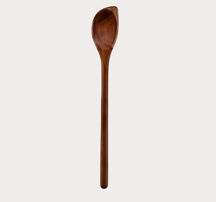 Wood Deep Cooking Spoon with Rounded Bowl and Long Handle