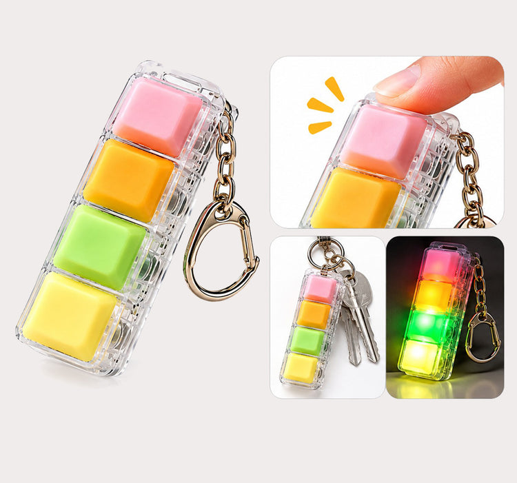 LED Fidget Keyboard Clicker Keychain