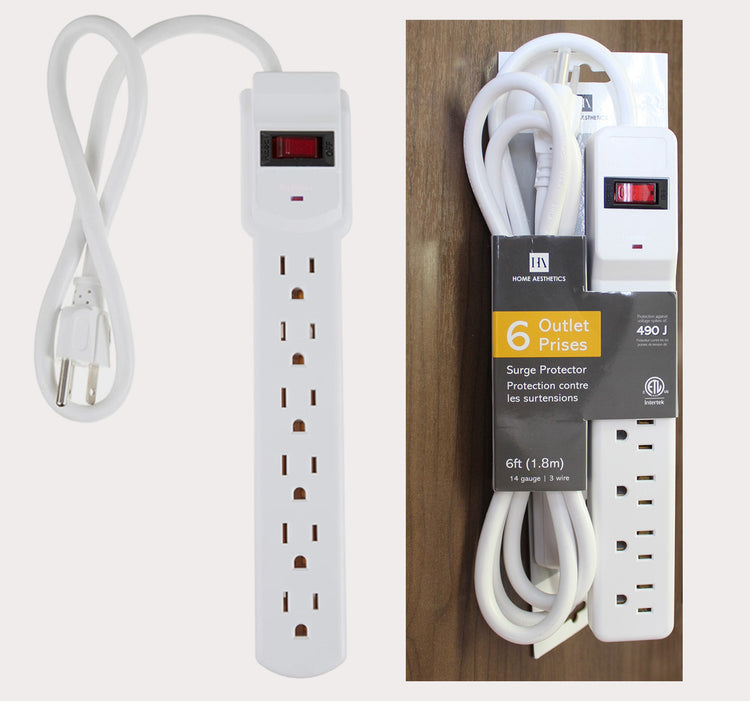 6 Outlet Surge Protector (490J)