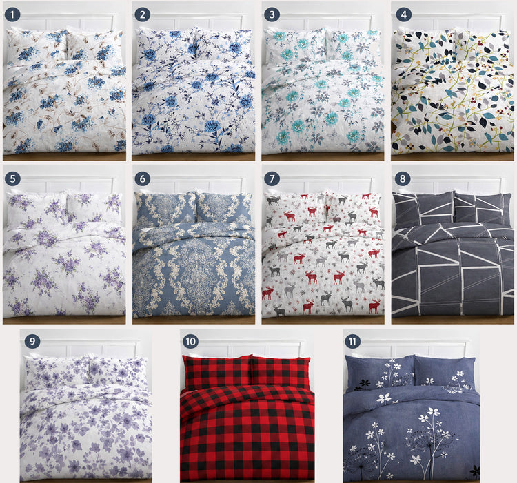 9500 Printed 3pc Duvet Cover Set- Mixed