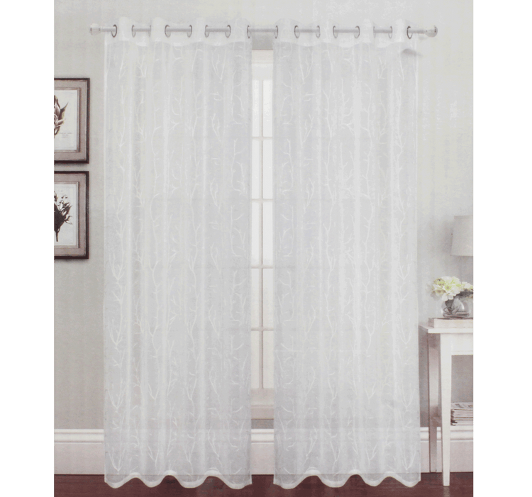 Angel Sheer Embroidery Curtain Sizes: 54" x 84", 54" x 96"