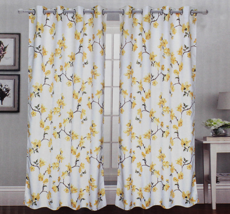 Blossom Blackout Curtain Yellow