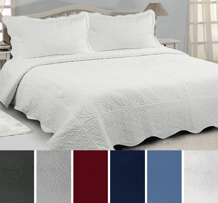 Hailey 3pc Embroidery Quilt Set