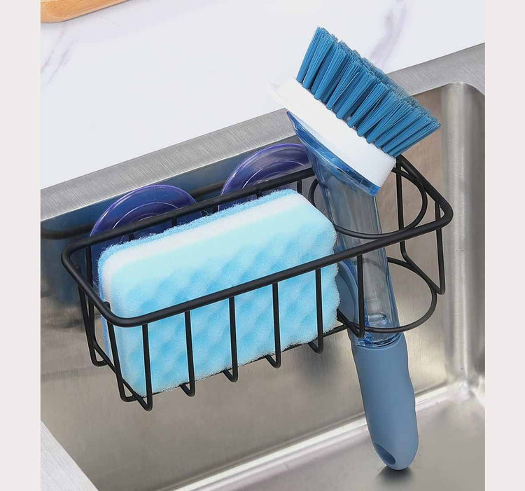 Sponges and Brush Holder with Two Clear Suction Cups