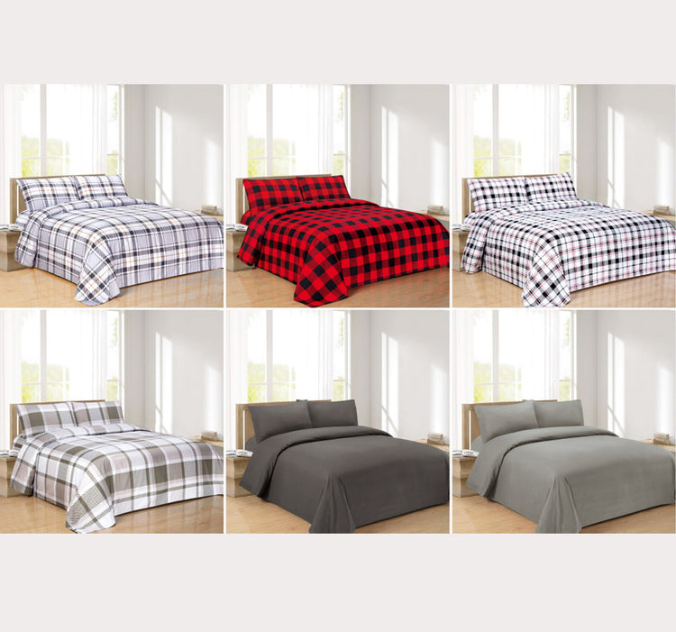 4 pc Micro Flannel Sheet Set