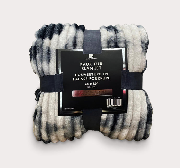 Dyed Fluffy Faux Fur Throw Blanket