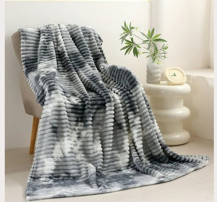 Dyed Fluffy Faux Fur Throw Blanket