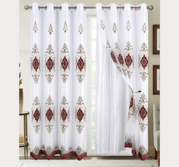 Lucinda Sheer Embroidery Curtain w/ Lining