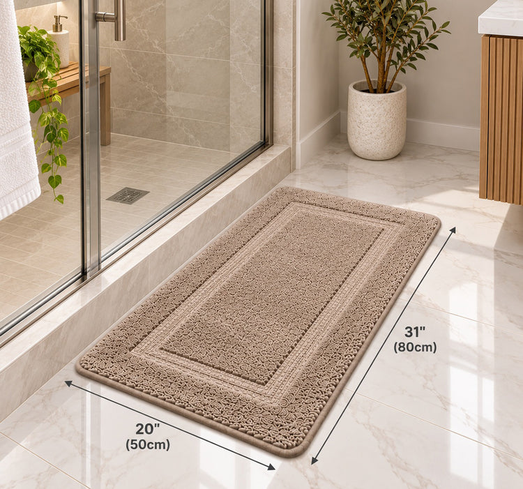 1pc Washable Non-Slip Plush Microfiber Bath Mat
