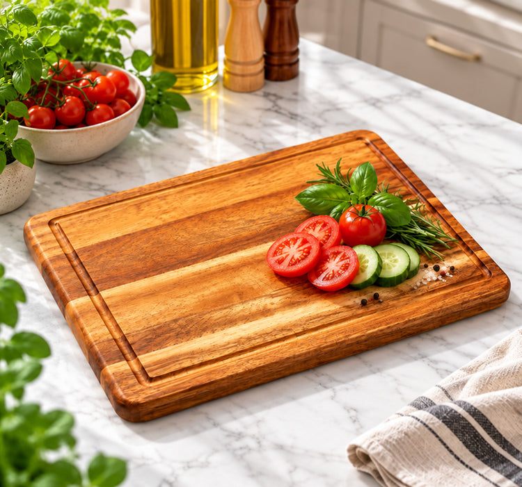 Acacia Wood Paddle Cutting/Serving Board- Large