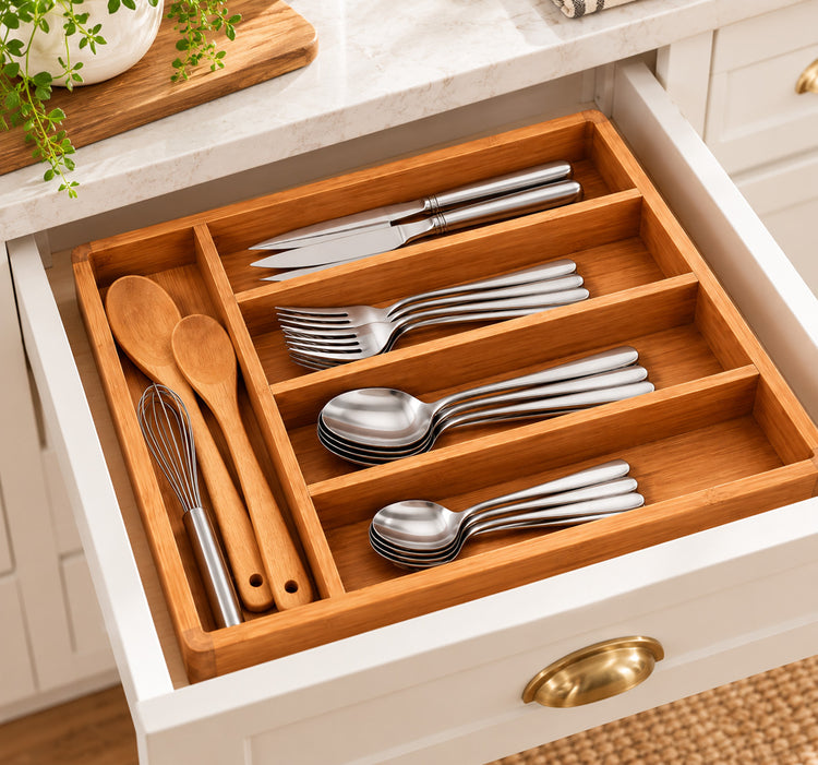 Acacia wood Kitchen Drawer Organizer