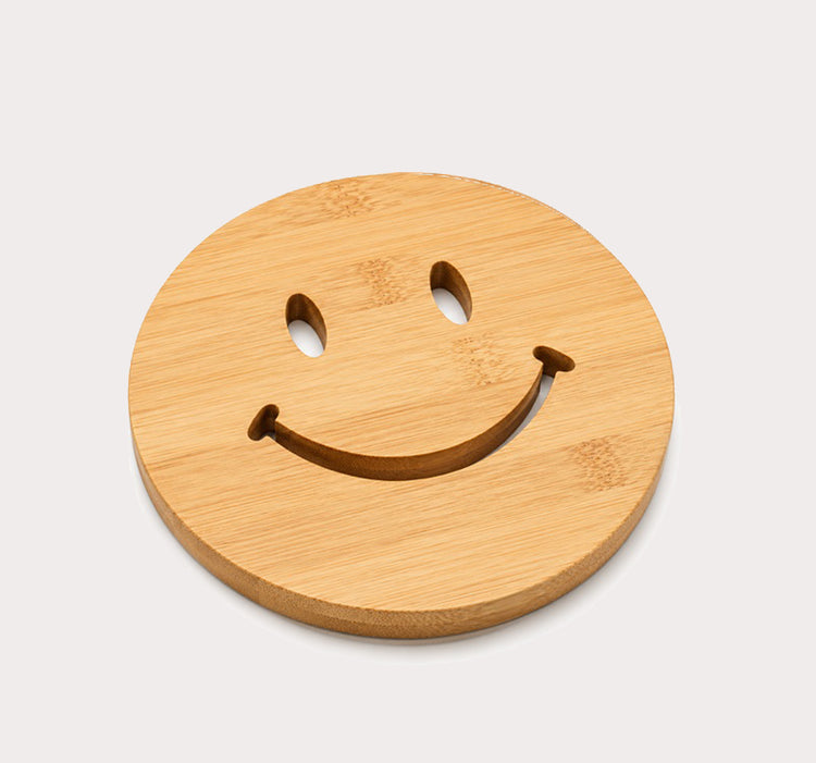 Round Bamboo Slotted Trivet for Hot Pots, Pans and Cookware