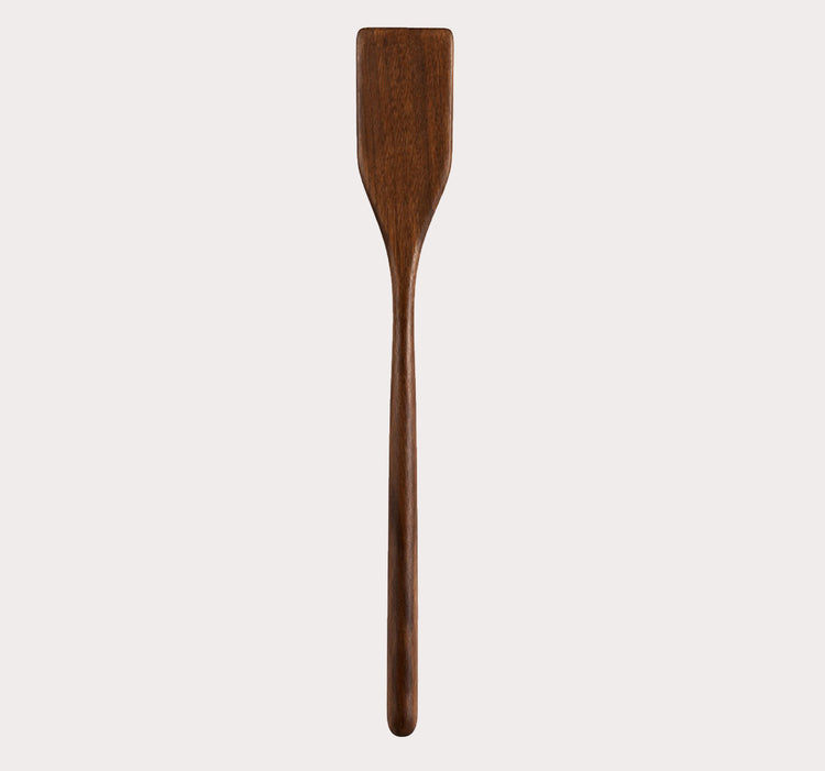 Wood Solid Turner Spatula with Wide Flat Head