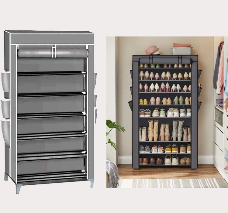 7-Tier Shoe Rack with Waterproof Fabric