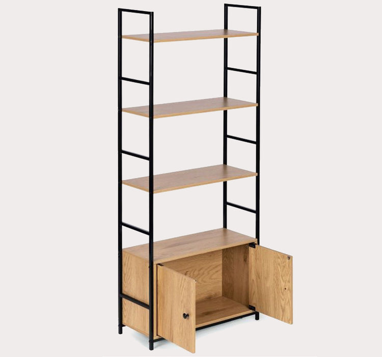 4 Tier Shelf w/ Double Door Cabinet