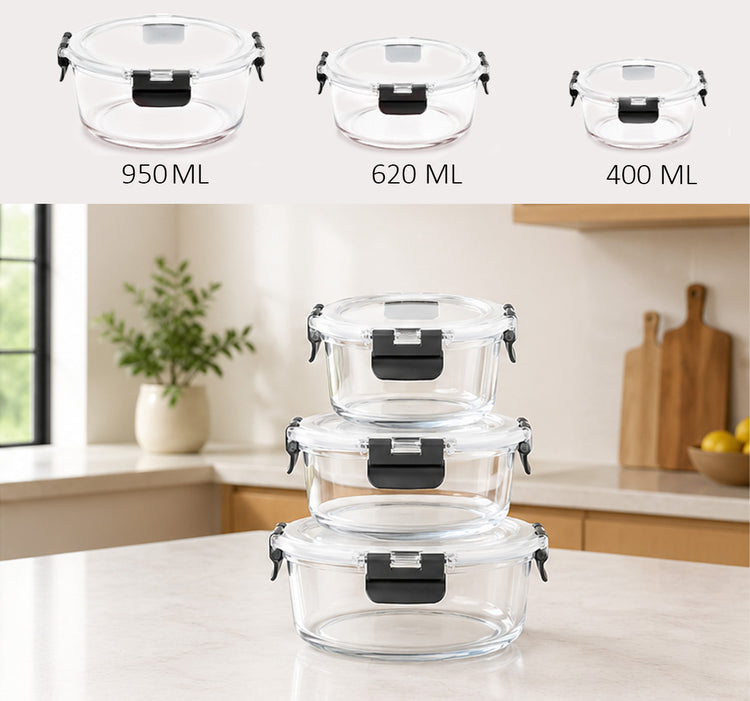 Round Glass Food Container