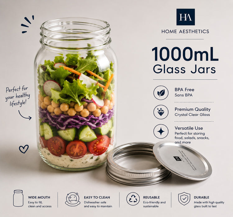 Glass Mason Jar 1000ML