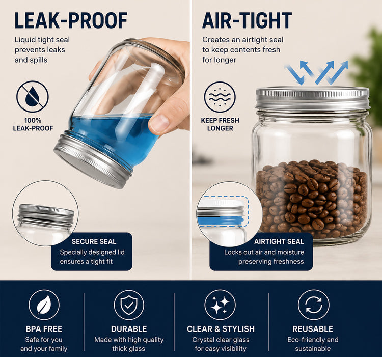 Glass Mason Jar 500ML