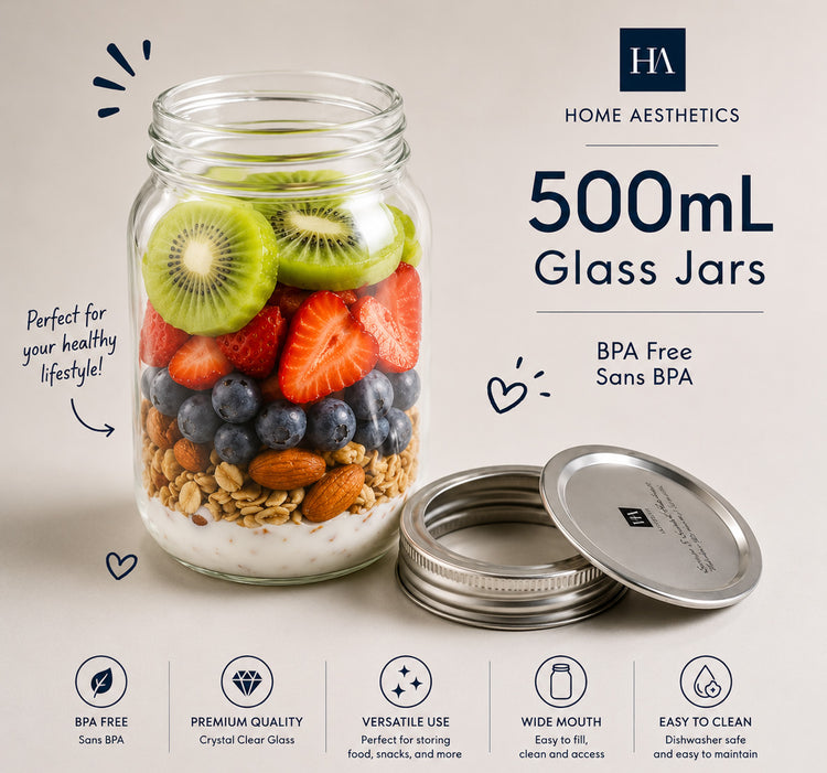 Glass Mason Jar 500ML