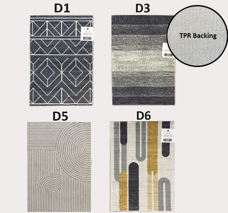 Austin TPR Backing non slippery Soft Flannel Accent Rug - With Display Box