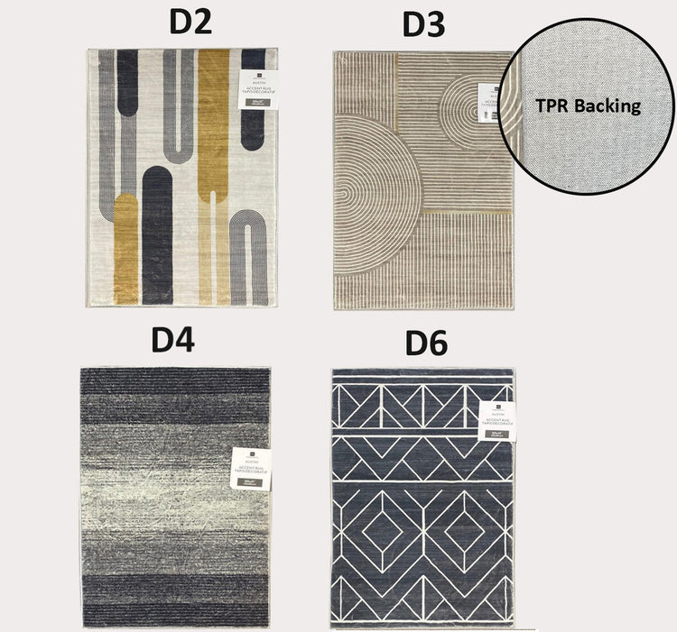 Austin TPR Backing non slippery Soft Flannel Accent Rug - With Display Box