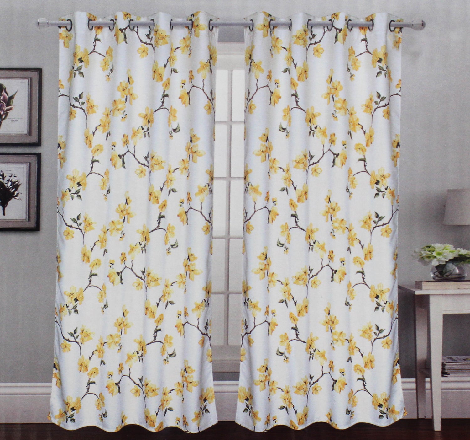 Blossom Blackout Curtain Yellow