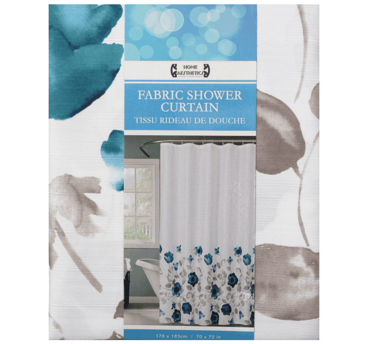 Printed Fabric Shower Curtain Without Hooks