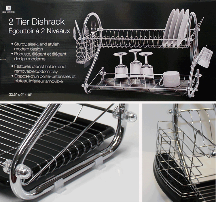 2 Tier Dishrack with Rubbermaid