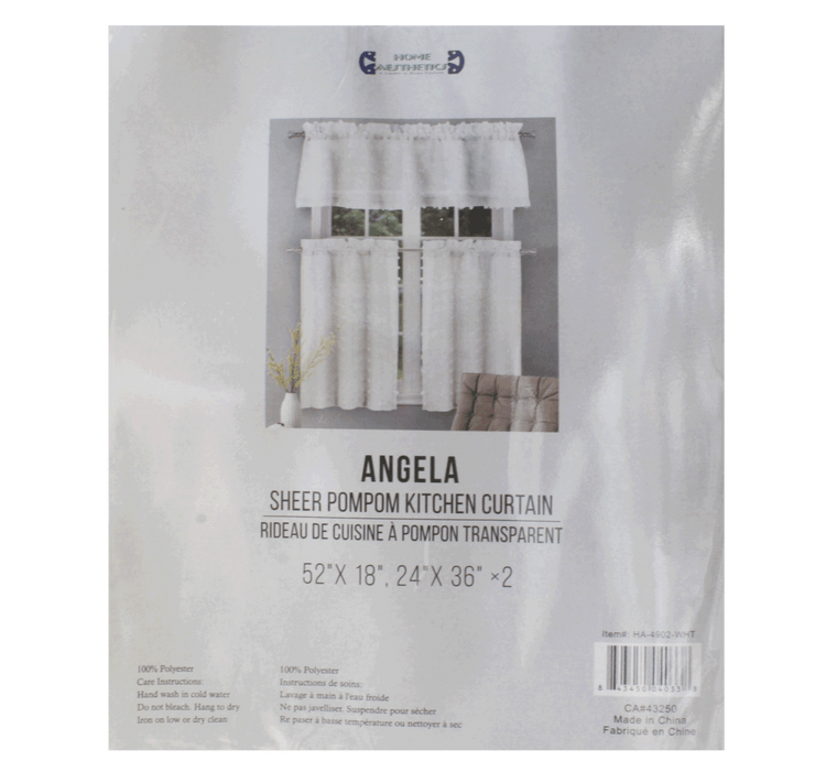 Angela Pompom Kitchen Curtain Package