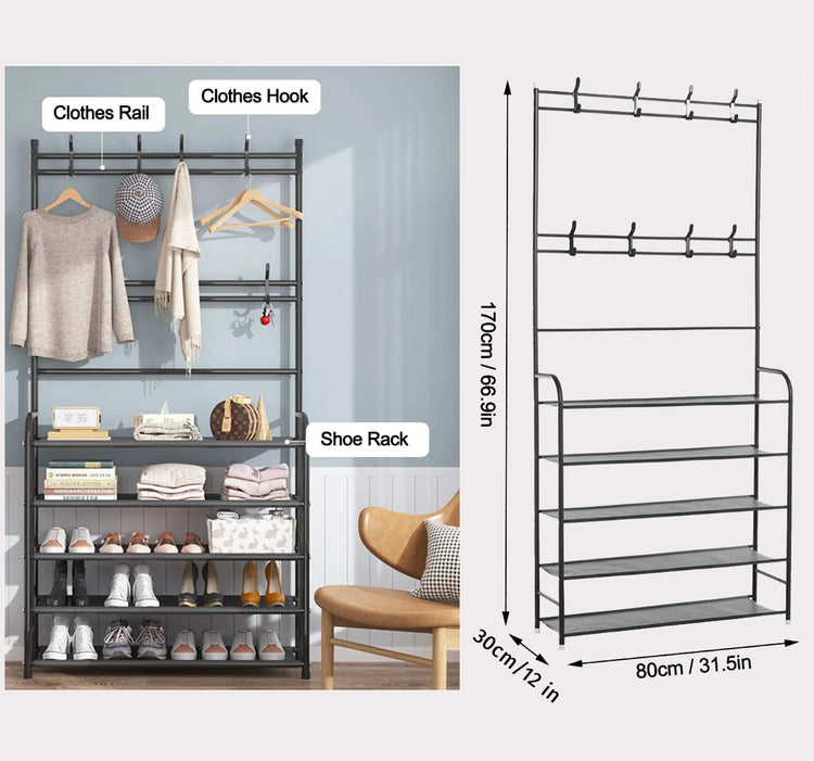 5-Tier Shoes and Coat Rack