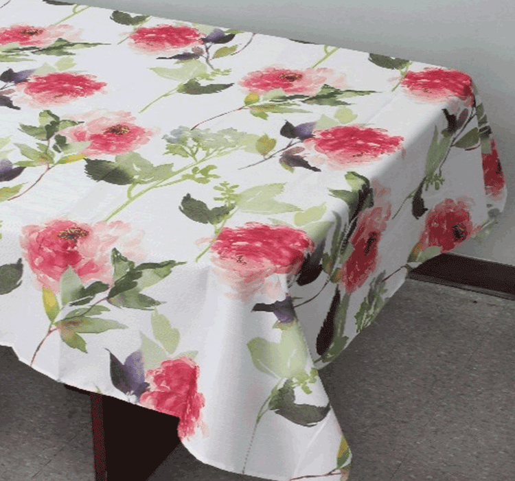 Linen-Look Fabric Tablecloth